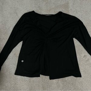 Lululemon Athletica Black Twist Back Long Sleeve Top
